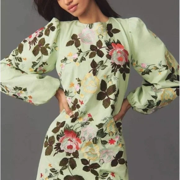 Anthropologie Let me Be Mint Green Floral Mini Dress
Size Small - Picture 2 of 4